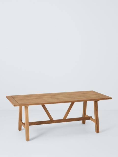John Lewis Farmhouse Teak Wood Rectangular Garden Dining Table, 210cm, Natural - image 1