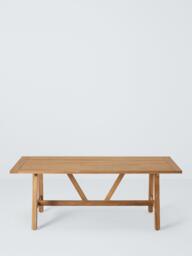 John Lewis Farmhouse Teak Wood Rectangular Garden Dining Table, 210cm, Natural - thumbnail 3