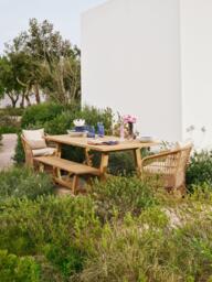John Lewis Farmhouse Teak Wood Rectangular Garden Dining Table, 210cm, Natural - thumbnail 2