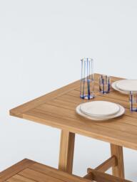 John Lewis Farmhouse Teak Wood Rectangular Garden Dining Table, 210cm, Natural - thumbnail 4