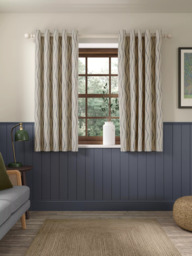 John Lewis Picot Stripe Embroidery Pair Lined Eyelet Curtains - thumbnail 6