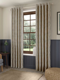 John Lewis Picot Stripe Embroidery Pair Lined Eyelet Curtains - thumbnail 4