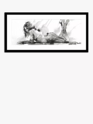 John Lewis Joanne Boon Thomas 'Laying Down Lady' Framed Print & Mount, 49.5 x 104.5cm, Multi - thumbnail 1