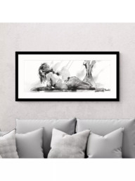 John Lewis Joanne Boon Thomas 'Laying Down Lady' Framed Print & Mount, 49.5 x 104.5cm, Multi - thumbnail 2