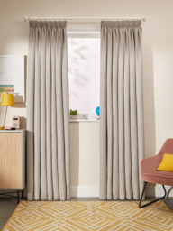 John Lewis Textured Weave Pair Blackout Lined Pencil Pleat Curtains - thumbnail 3