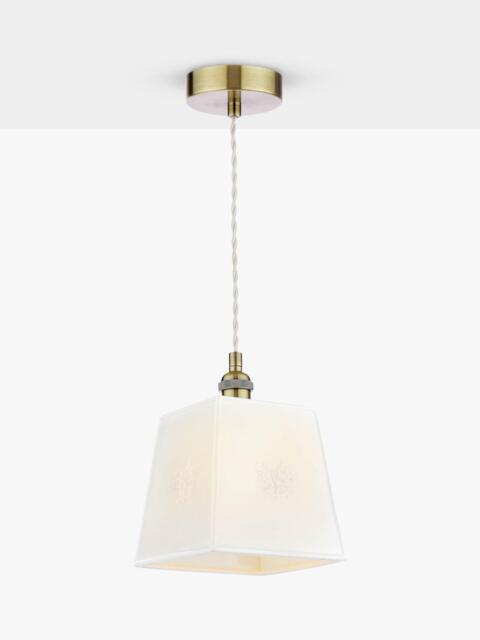 Laura Ashley Square Porcelain Pendant Ceiling Light, Set of 2, Cream - image 1