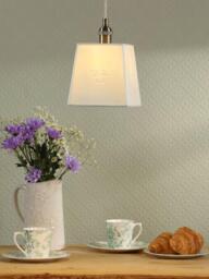 Laura Ashley Square Porcelain Pendant Ceiling Light, Set of 2, Cream - thumbnail 2