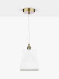Laura Ashley Square Porcelain Pendant Ceiling Light, Set of 2, Cream - thumbnail 5