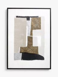 John Lewis Abstract Neutral Framed Canvas, Set of 2, 70 x 50cm, White/Multi - thumbnail 2