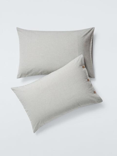 John Lewis Harlton Pure Cotton Weave, Standard Pillowcase, Set of 2, Grey - image 1