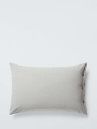 John Lewis Harlton Pure Cotton Weave, Standard Pillowcase, Set of 2, Grey - thumbnail 2