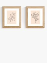 EAST END PRINTS Violet Studio 'Soft Leaves I & II' Framed Print, Set of 2