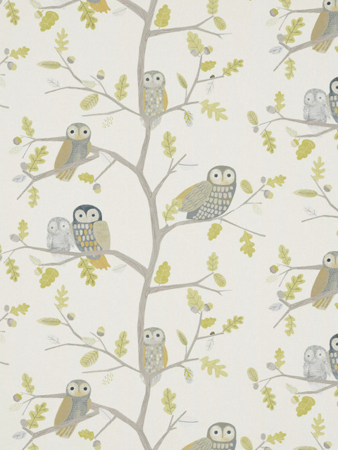 Harlequin Little Owls Made to Measure Curtains or Roman Blind, Kiwi - image 1
