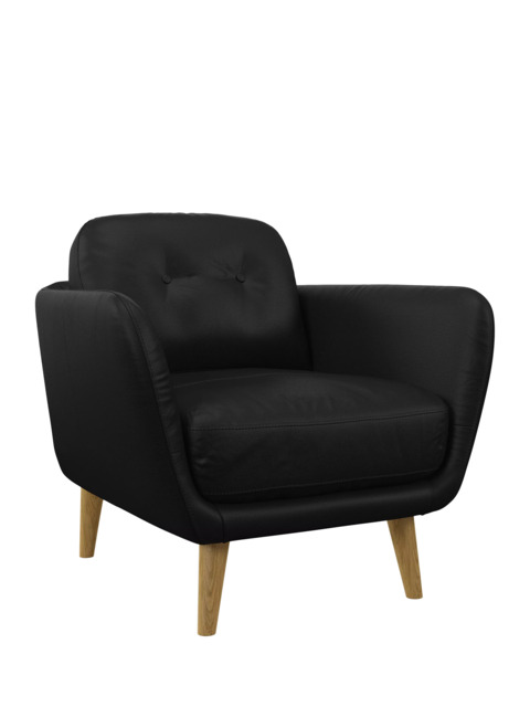 John Lewis Arlo Leather Armchair, Light Leg - image 1
