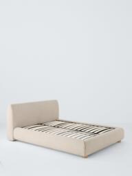 John Lewis Scandi Upholstered Platform Bed Frame, Double, Latte - thumbnail 1