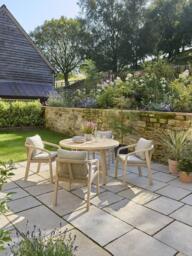 KETTLER Cora Rope 4-Seater Round Garden Dining Table & Chairs Set, FSC-Certified (Acacia Wood), Natural - thumbnail 2