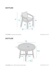 KETTLER Cora Rope 4-Seater Round Garden Dining Table & Chairs Set, FSC-Certified (Acacia Wood), Natural - thumbnail 5