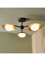 Bay Lighting Rajka 3 Arm Ceiling Light, Bronze - thumbnail 2