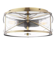 Laura Ashley Beckworth 3 Light Flush Ceiling Light, Metallic Brass - thumbnail 4