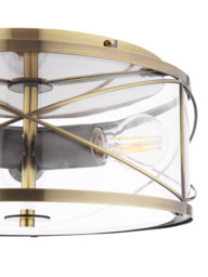 Laura Ashley Beckworth 3 Light Flush Ceiling Light, Metallic Brass - thumbnail 6