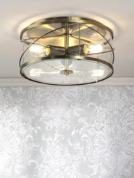 Laura Ashley Beckworth 3 Light Flush Ceiling Light, Metallic Brass - thumbnail 2