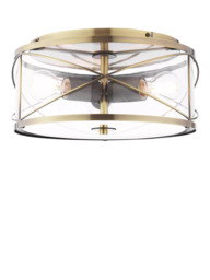 Laura Ashley Beckworth 3 Light Flush Ceiling Light, Metallic Brass - thumbnail 1