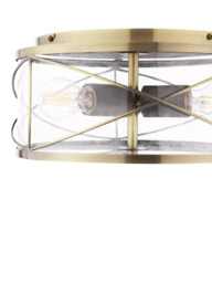 Laura Ashley Beckworth 3 Light Flush Ceiling Light, Metallic Brass - thumbnail 5