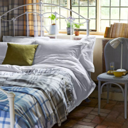 John Lewis Textured and Decorative Baby Seersucker Cotton Oxford Bedding, Blue/White - thumbnail 5