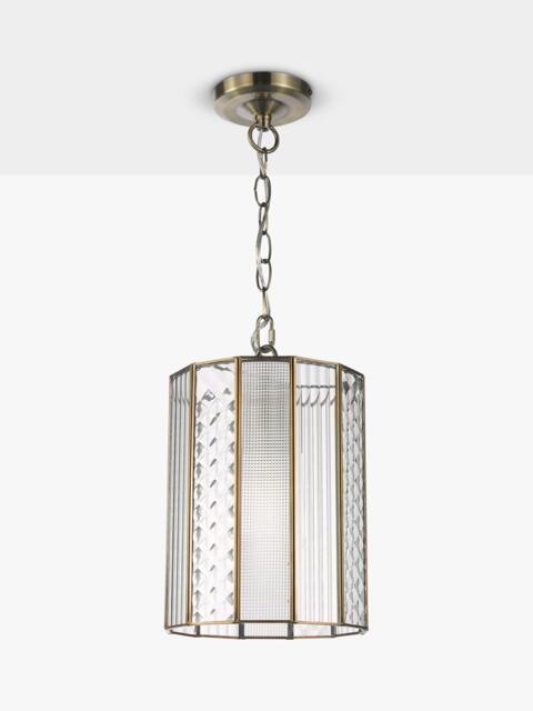 John Lewis Rhea Textured Glass Ceiling Light, Antique Brass - image 1