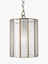 John Lewis Rhea Textured Glass Ceiling Light, Antique Brass - thumbnail 4