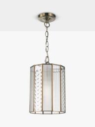 John Lewis Rhea Textured Glass Ceiling Light, Antique Brass