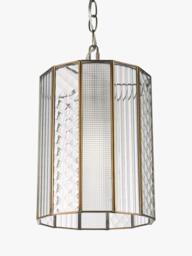 John Lewis Rhea Textured Glass Ceiling Light, Antique Brass - thumbnail 5