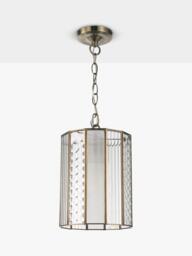 John Lewis Rhea Textured Glass Ceiling Light, Antique Brass - thumbnail 3