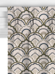 John Lewis Astra Embroidery Made to Measure Curtains or Roman Blind, Dark Olive - thumbnail 5