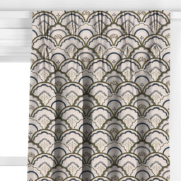 John Lewis Astra Embroidery Made to Measure Curtains or Roman Blind, Dark Olive - thumbnail 6