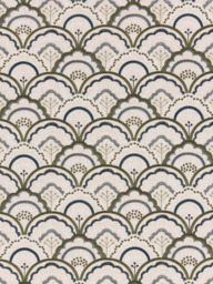 John Lewis Astra Embroidery Made to Measure Curtains or Roman Blind, Dark Olive - thumbnail 1