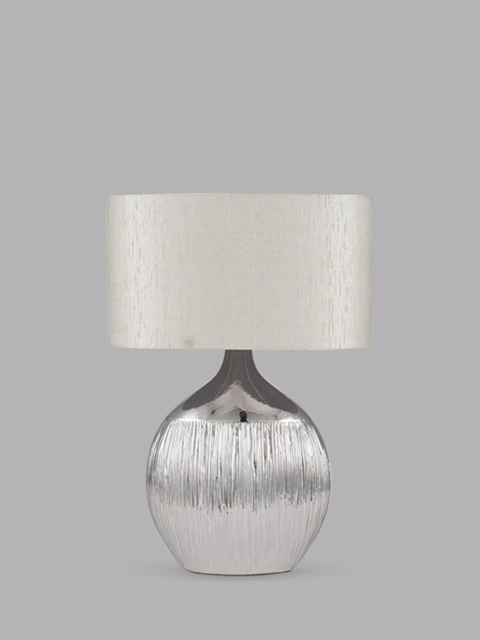 Pacific Gemini Textured Table Lamp, Silver - image 1