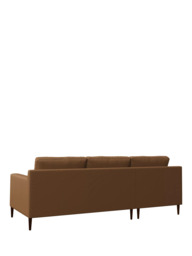 John Lewis Draper II LHF Chaise Leather Sofa, Dark Leg - thumbnail 4