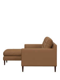John Lewis Draper II LHF Chaise Leather Sofa, Dark Leg - thumbnail 3