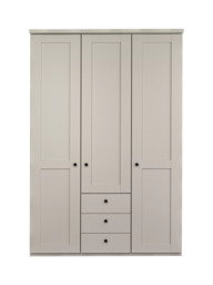 John Lewis Marlow 150cm Hinged Wardrobe with Centre 3 Drawers, Champagne - thumbnail 3