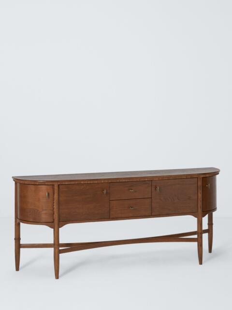 John Lewis Elder 4 Door, 2 Drawer Spindle Leg Curved Sideboard, Walnut Finish - image 1