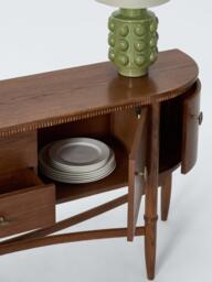 John Lewis Elder 4 Door, 2 Drawer Spindle Leg Curved Sideboard, Walnut Finish - thumbnail 4