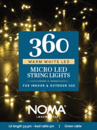 NOMA 360 Micro LED Indoor/Outdoor String Lights, Warm White