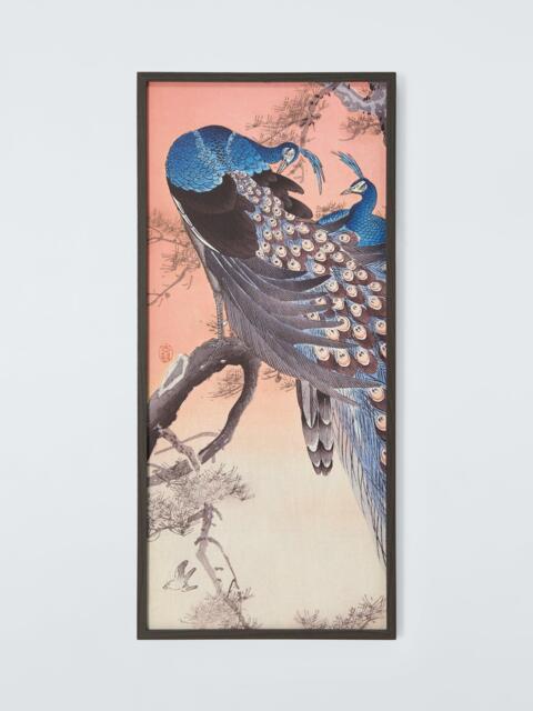 John Lewis Ohara Koson 'Two Peacocks on a Tree Branch' Framed Canvas Print, 92 x 42cm, Blue/Multi - image 1