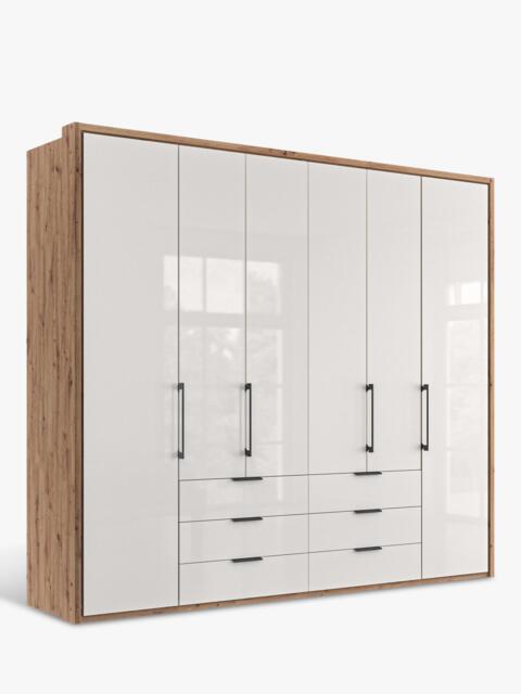 John Lewis Osaka 2.5m Bi-Fold Wardrobe with 6 Glass Doors & 6 Glass Drawers - image 1