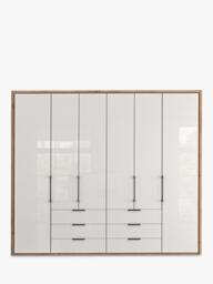 John Lewis Osaka 2.5m Bi-Fold Wardrobe with 6 Glass Doors & 6 Glass Drawers - thumbnail 4