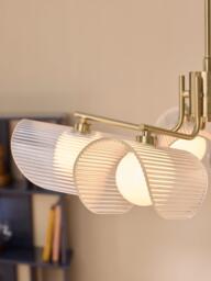 MADE Fadi 5 Arm Chandelier Pendant Ceiling Light, Brass - thumbnail 4