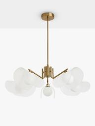 MADE Fadi 5 Arm Chandelier Pendant Ceiling Light, Brass - thumbnail 2