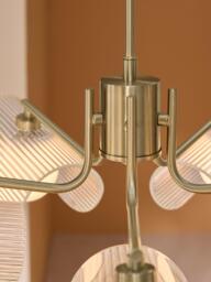 MADE Fadi 5 Arm Chandelier Pendant Ceiling Light, Brass - thumbnail 3