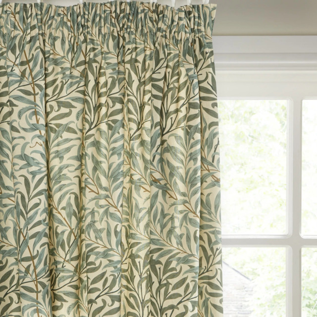 Morris & Co. Willow Bough Pair Lined Pencil Pleat Curtains